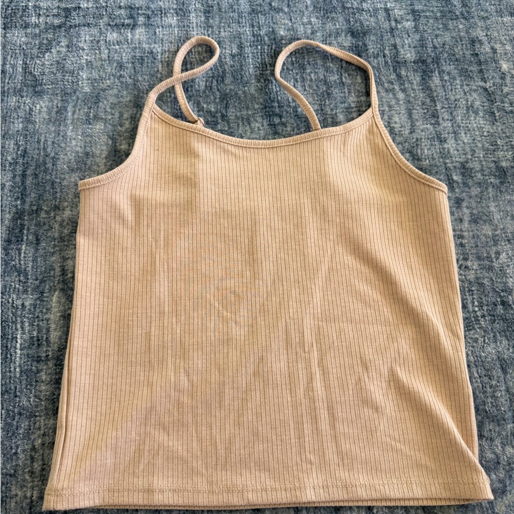 PacSun Beige Ribbed Tank Top